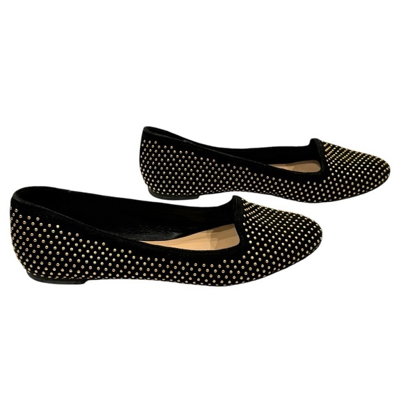 Loeffler Randall Braise Studded Gold Flats - Picture 2 of 9